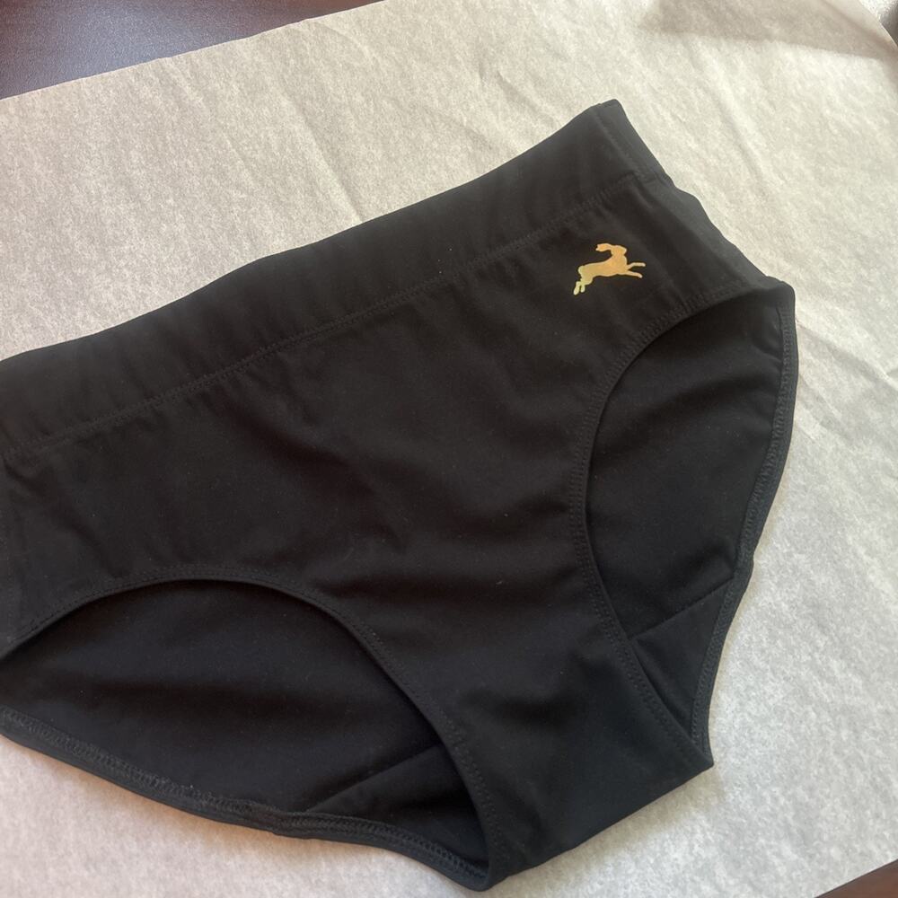 TRACKSMITH - Black Racing Brief Shorts Bun Hugger Women's Small New